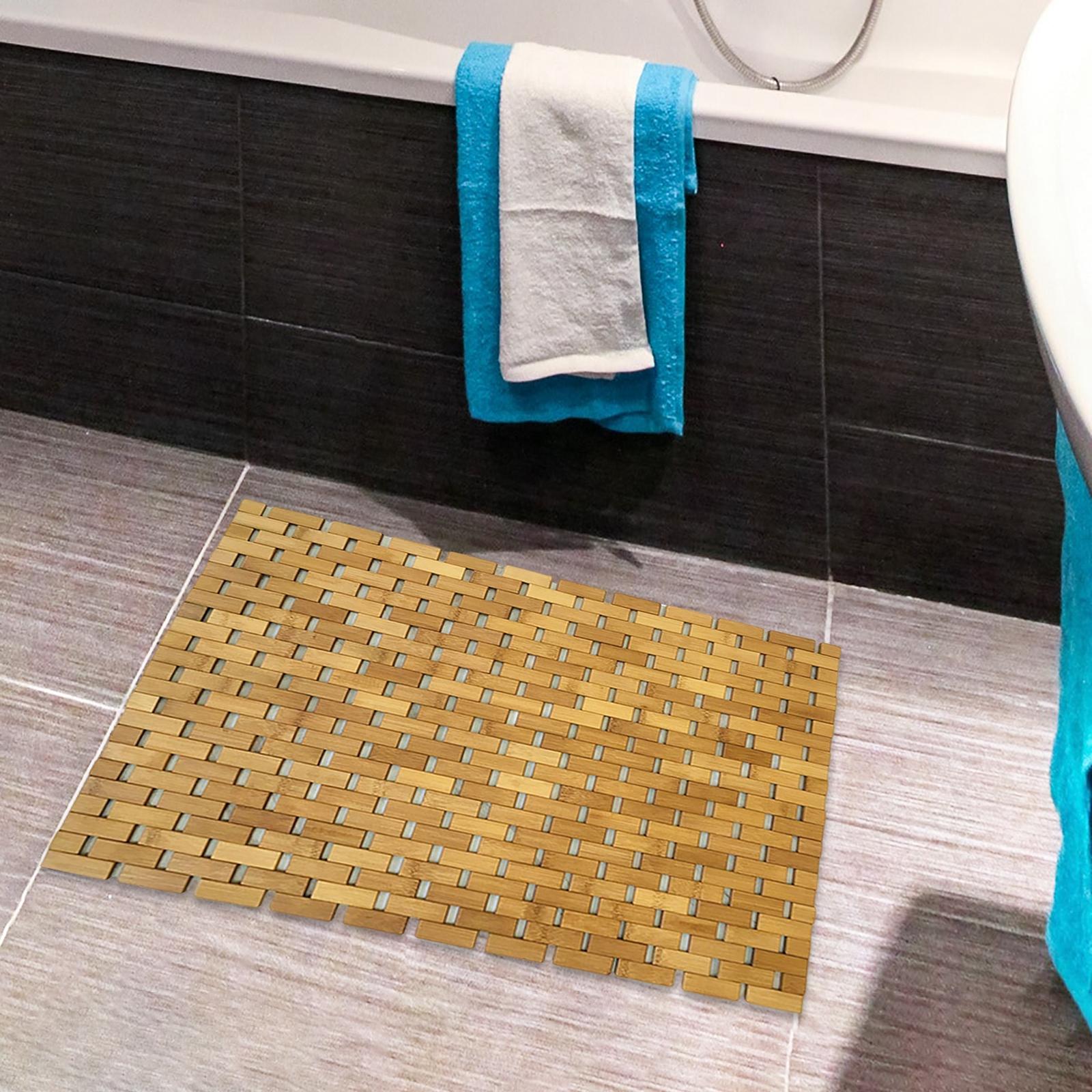 Non Slip Bamboo Wood Bathroom  - Bamboo Bath Mat 评论和价格