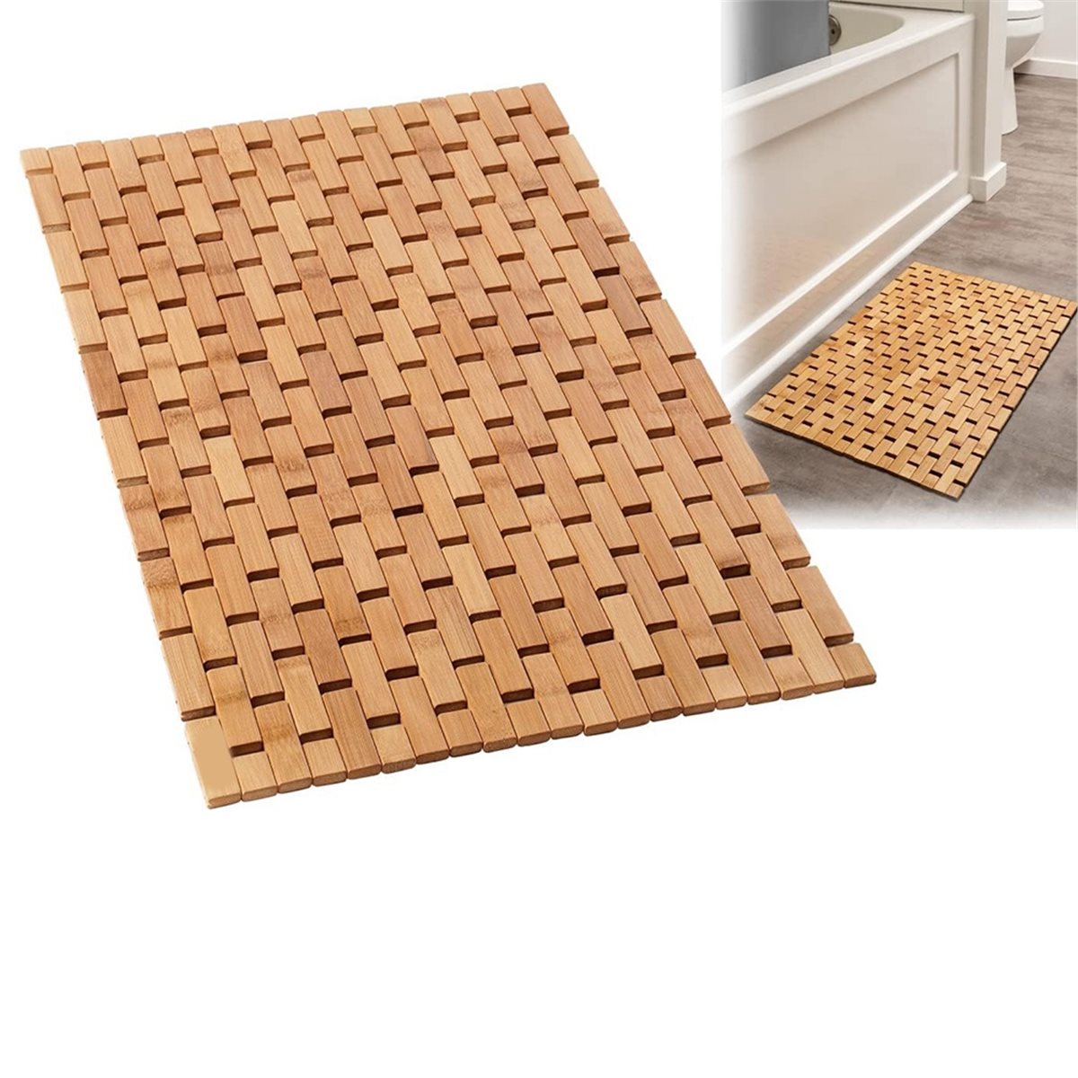 COFA Bamboo Bath Mat - Foldabl - Bamboo Bath Mat 评论和价格