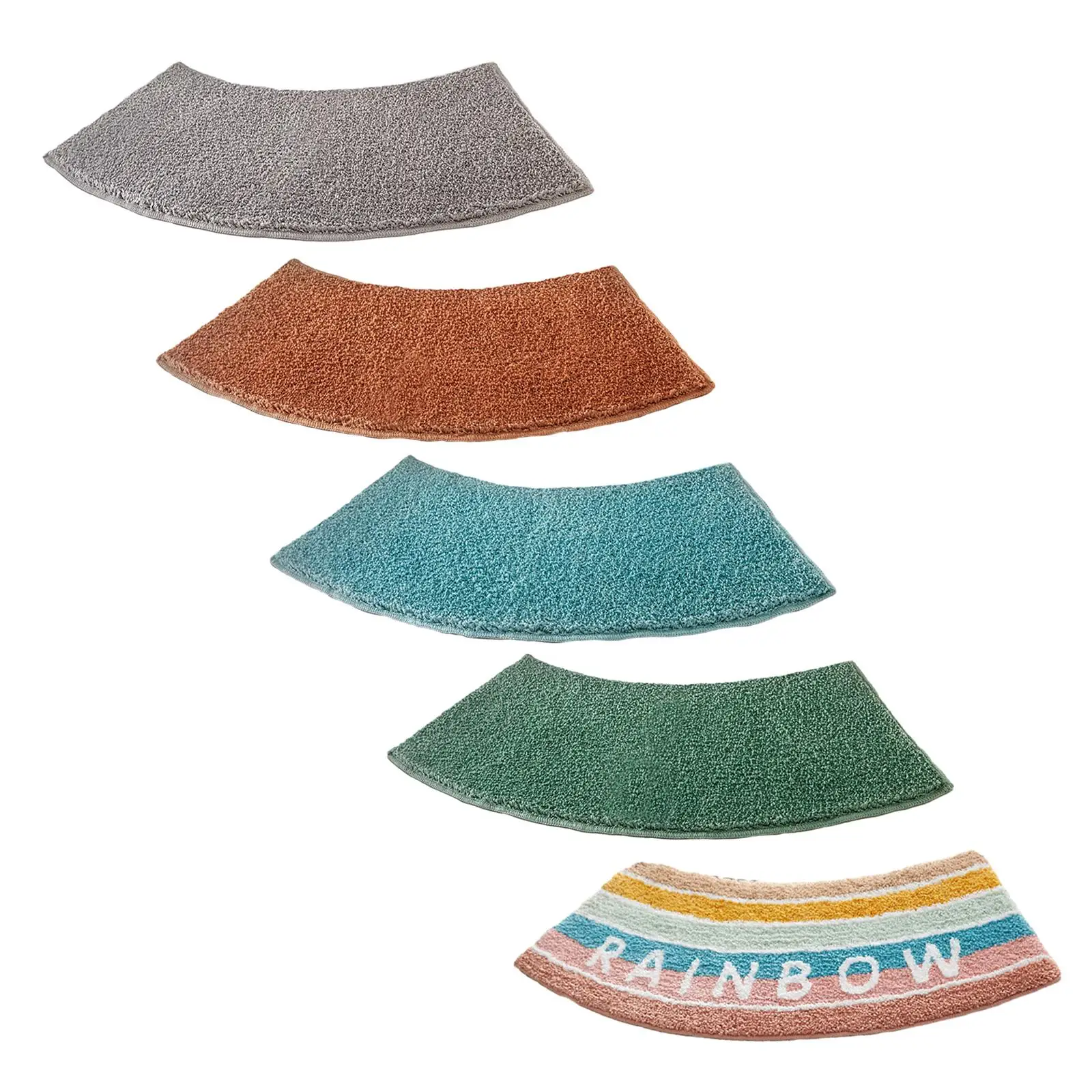 Curved Shower Mat Toilet Rug B - Bamboo Bath Mat 评论和价格